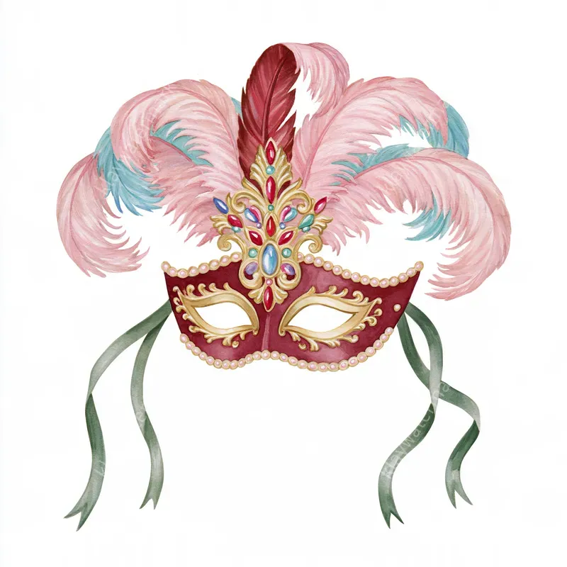 Mardi Gras Couture Watercolor Clipart