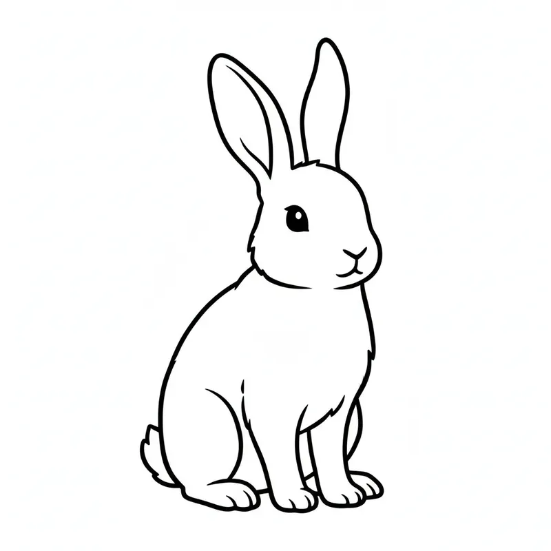 Rabbit Coloring Page Line Art Authorities