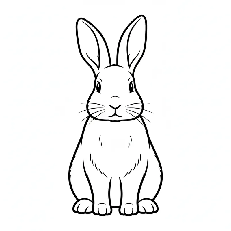 Rabbit Coloring Page Line Art Authorities