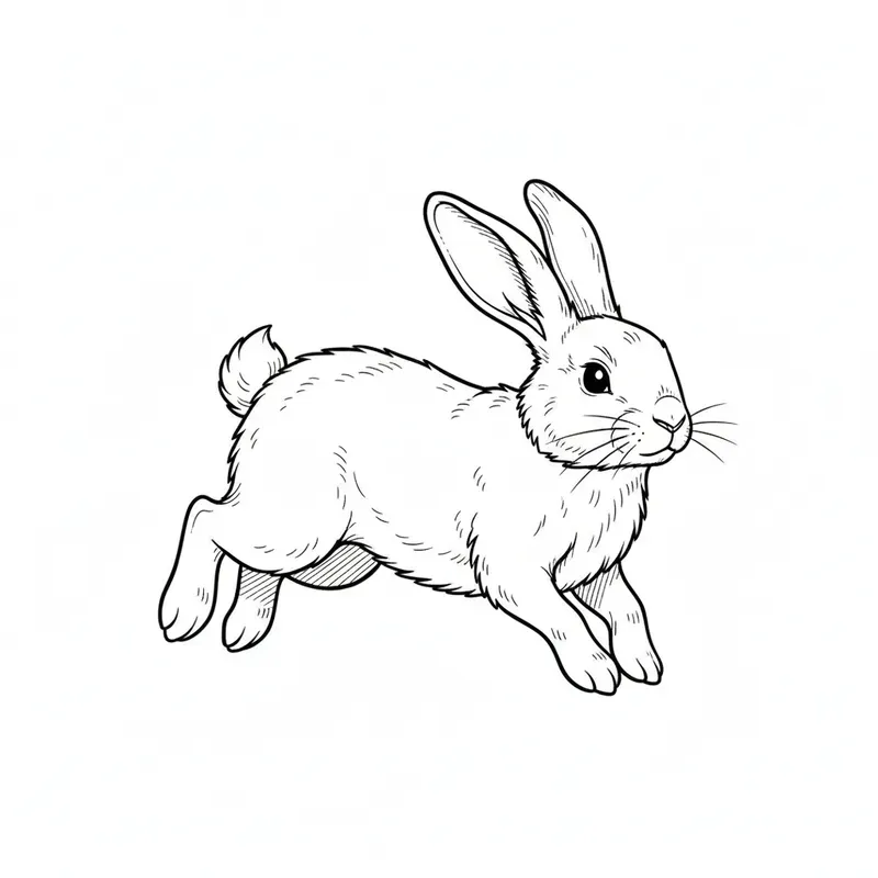 Rabbit Coloring Page Line Art Authorities