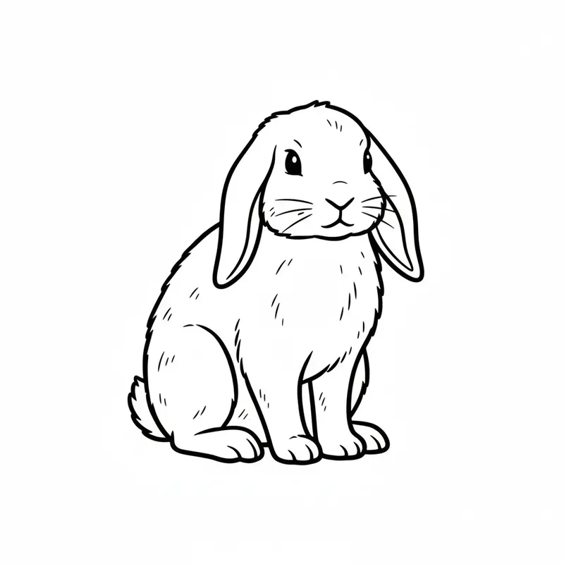 Rabbit Coloring Page Line Art Authorities