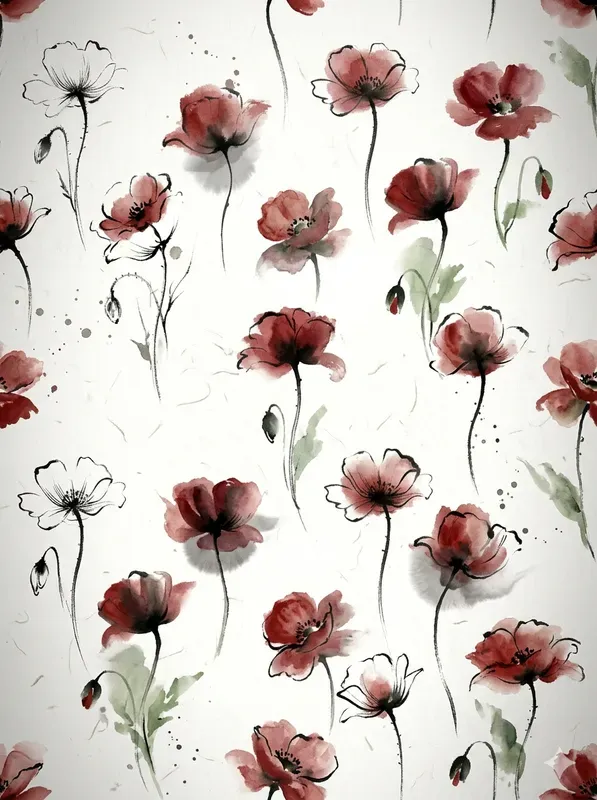 Sumie Ink Wash Seamless Patterns