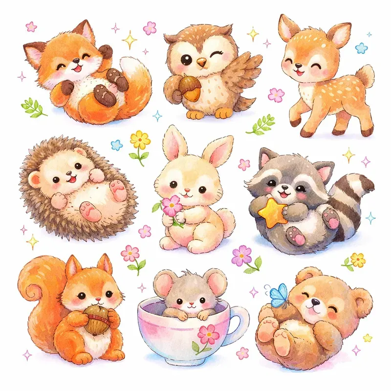 Watercolor Sticker Sheet Generator