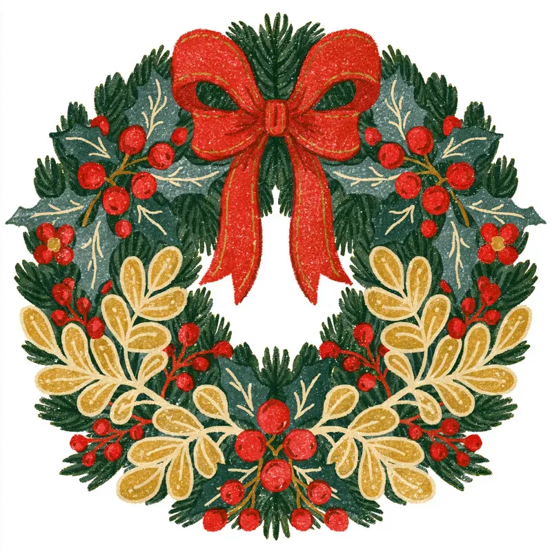 Vintage Christmas Folk Art Illustrations