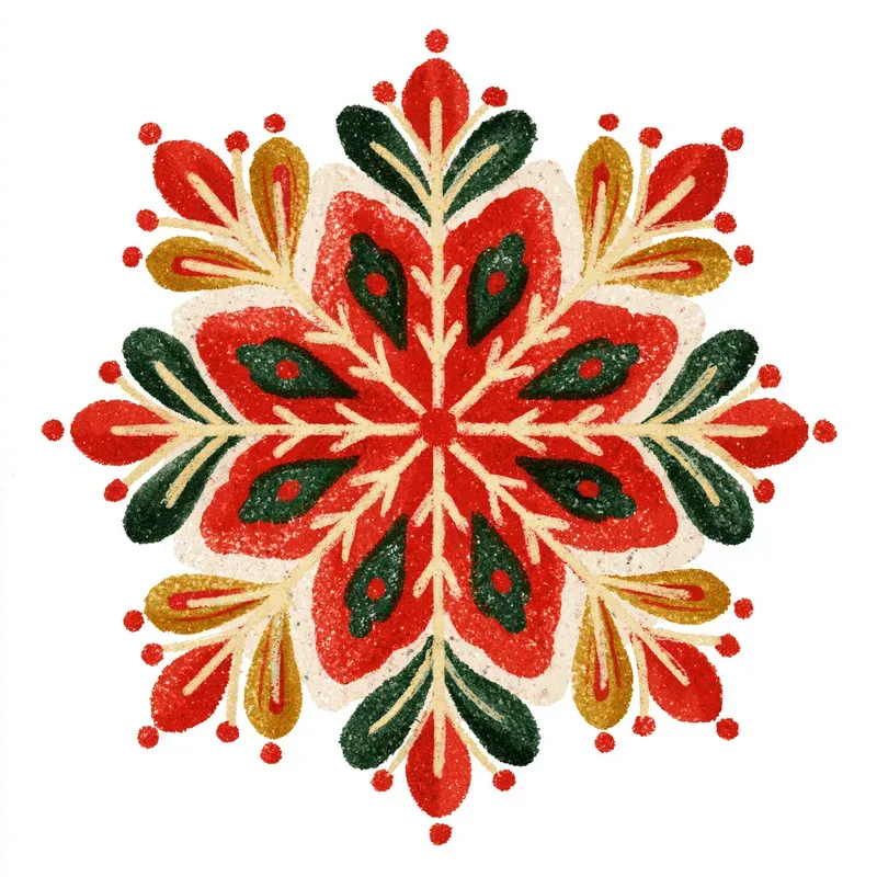 Vintage Christmas Folk Art Illustrations