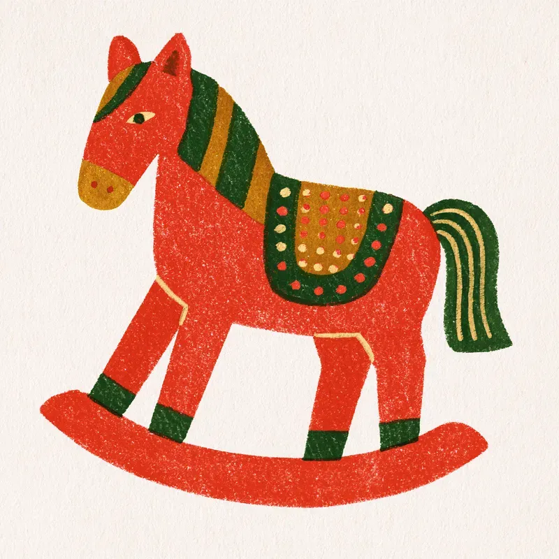 Vintage Christmas Folk Art Illustrations