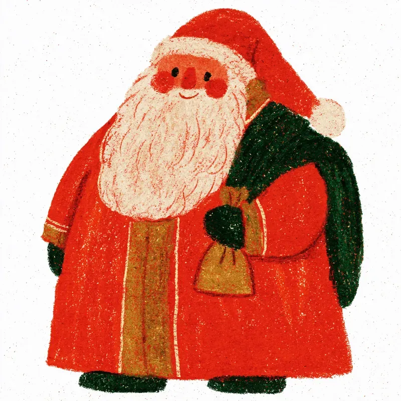 Vintage Christmas Folk Art Illustrations