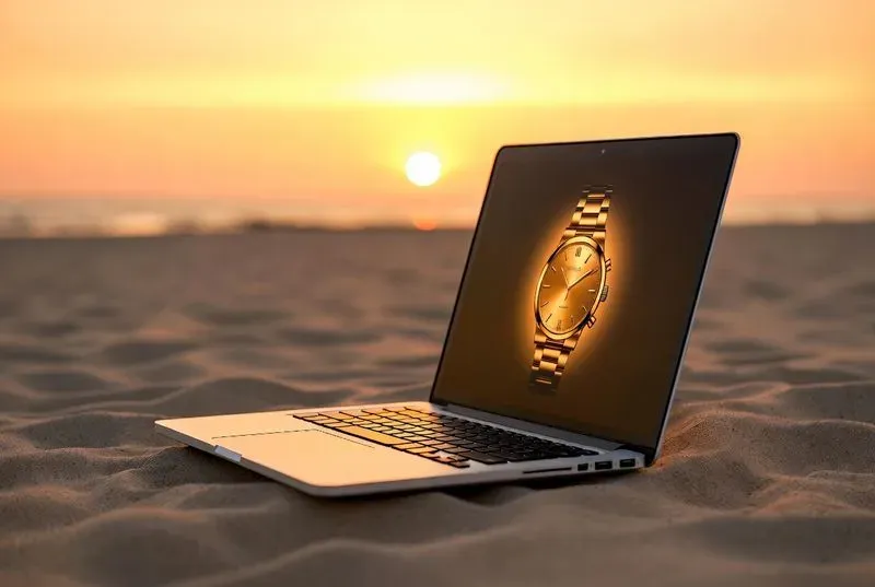 Sunset Beach Laptop Product Mockups