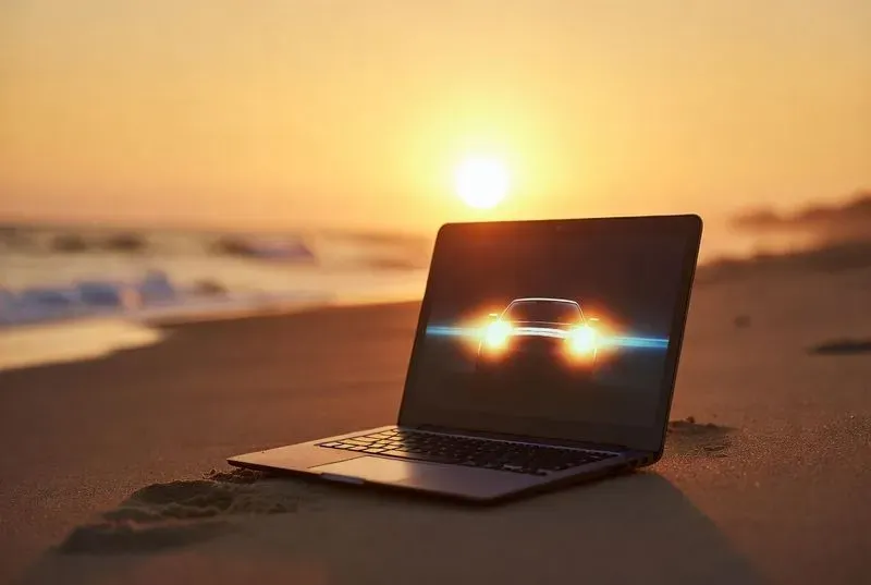 Sunset Beach Laptop Product Mockups