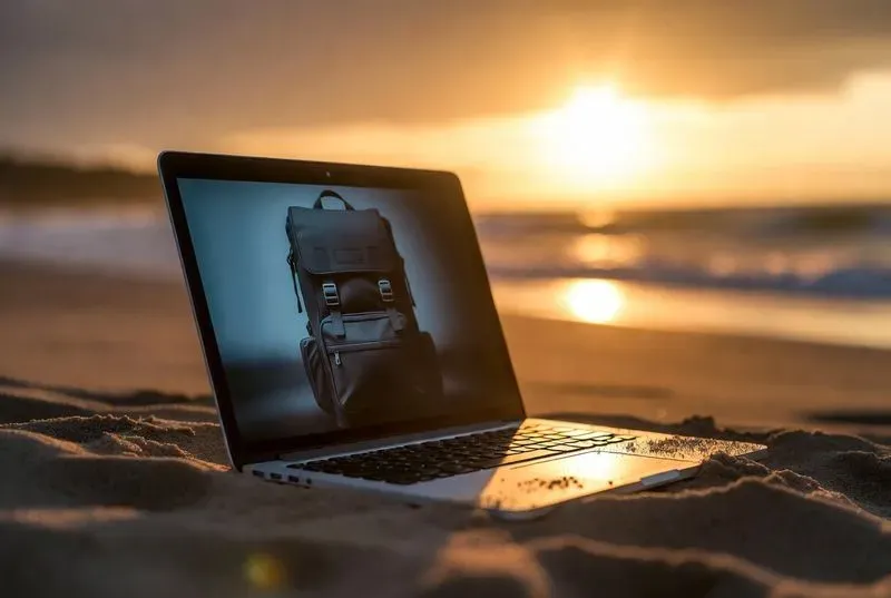 Sunset Beach Laptop Product Mockups