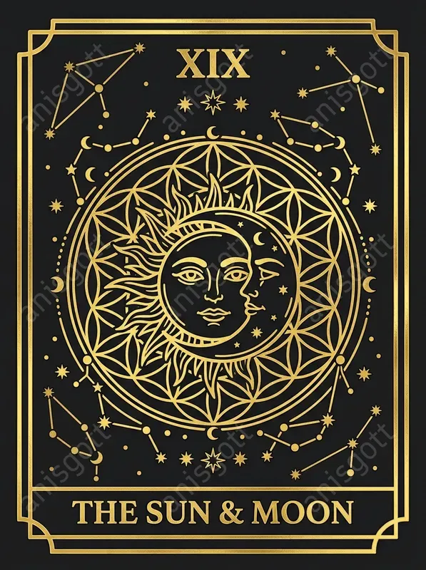 Cosmic Gold Tarot Card Poster Prints
