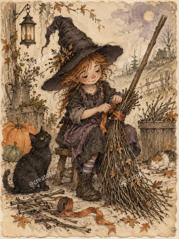 Whimsical Halloween Junk Journal Art