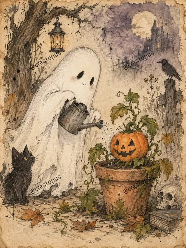 Whimsical Halloween Junk Journal Art