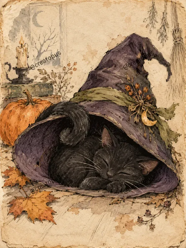 Whimsical Halloween Junk Journal Art