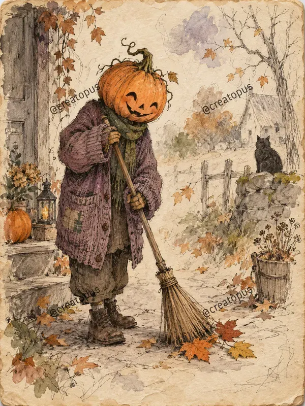 Whimsical Halloween Junk Journal Art