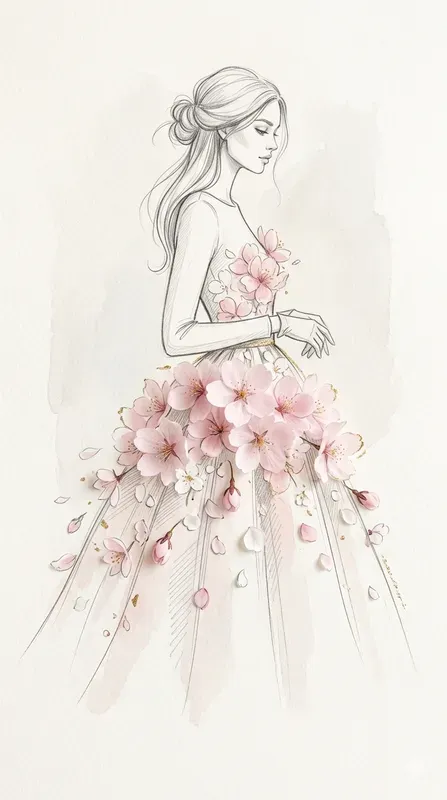 Free Floral Handdrawn Dresses Blooming