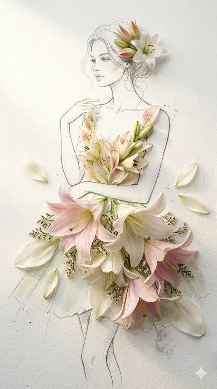 Free Floral Handdrawn Dresses Blooming