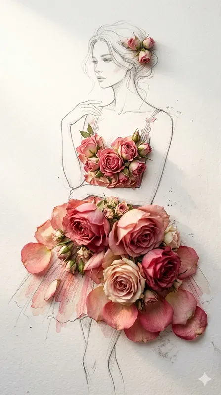 Free Floral Handdrawn Dresses Blooming