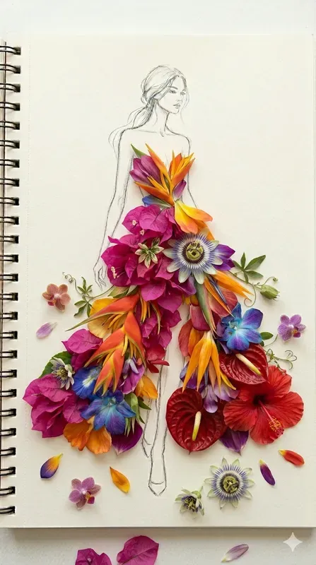 Free Floral Handdrawn Dresses Blooming