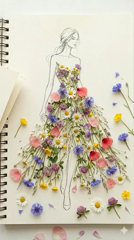 Free Floral Handdrawn Dresses Blooming