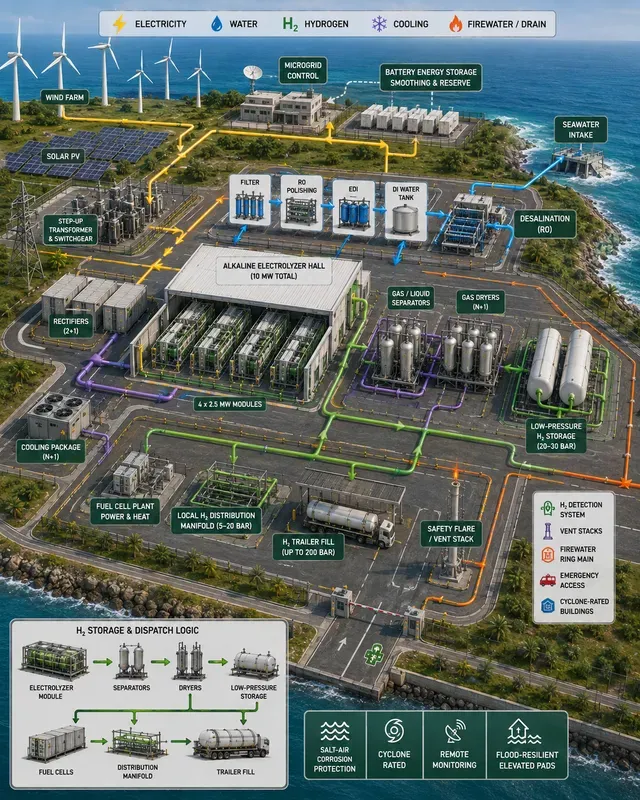 Green Hydrogen Electrolysis Storages