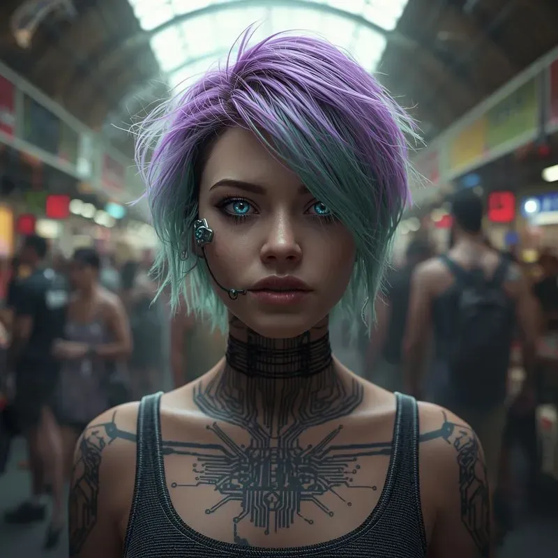 8K Ultraphotorealistic Cyberpunk Females