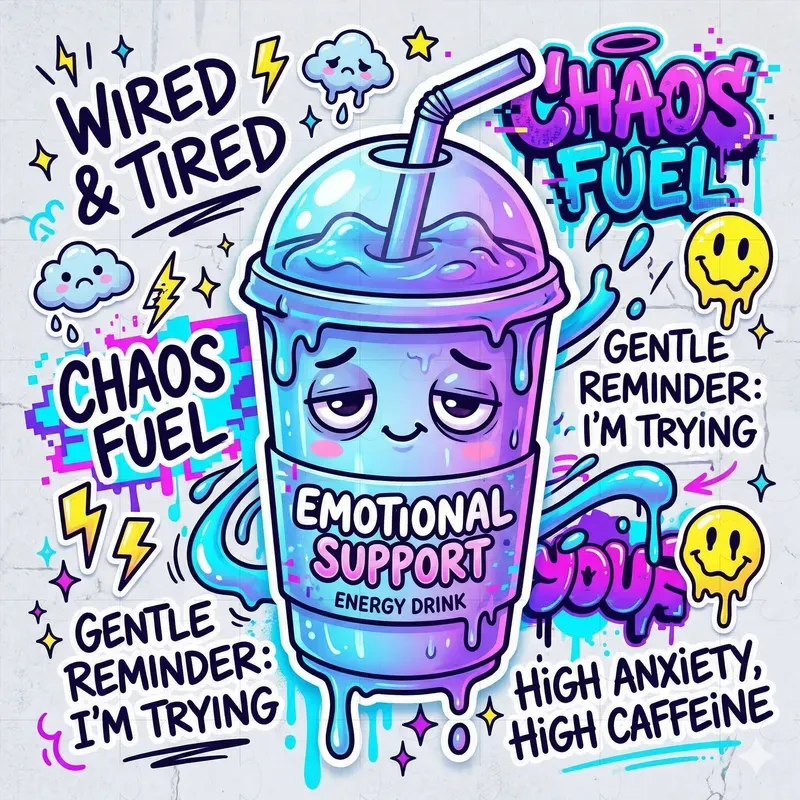 Kawaii Chaotic Street Pop Drink Mascots