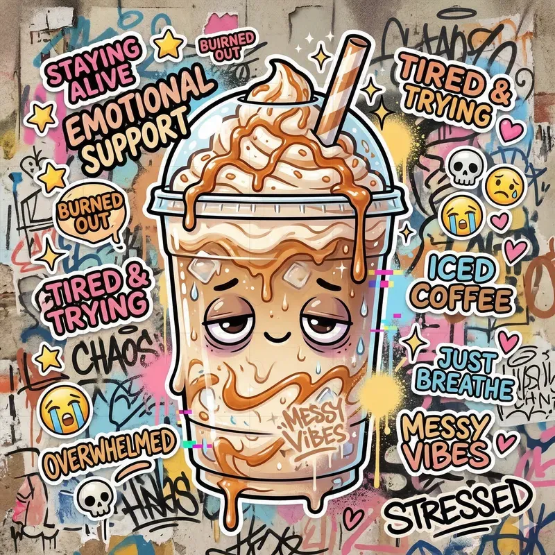 Kawaii Chaotic Street Pop Drink Mascots