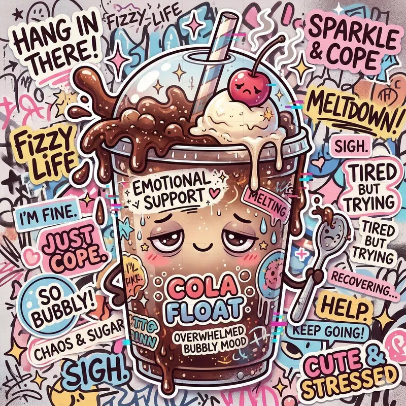 Kawaii Chaotic Street Pop Drink Mascots