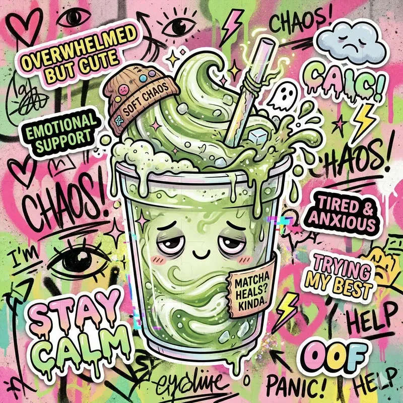 Kawaii Chaotic Street Pop Drink Mascots