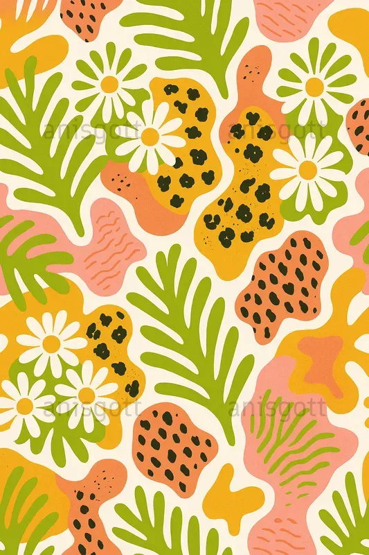 Vibrant Summer Blooms Seamless Patterns