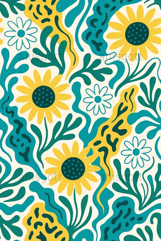 Vibrant Summer Blooms Seamless Patterns