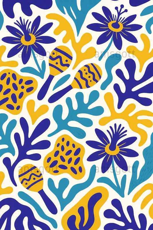 Vibrant Summer Blooms Seamless Patterns
