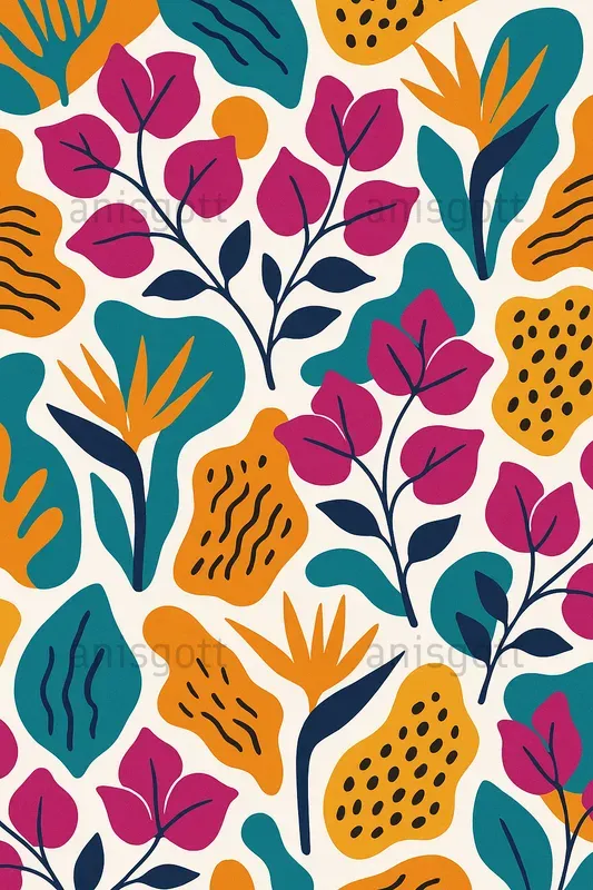 Vibrant Summer Blooms Seamless Patterns