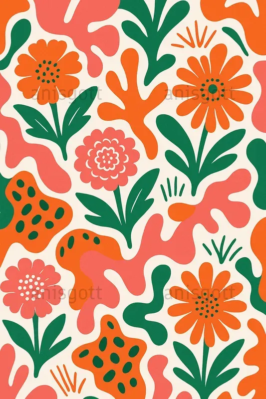 Vibrant Summer Blooms Seamless Patterns