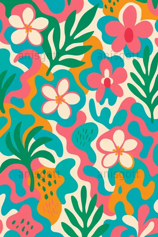 Vibrant Summer Blooms Seamless Patterns