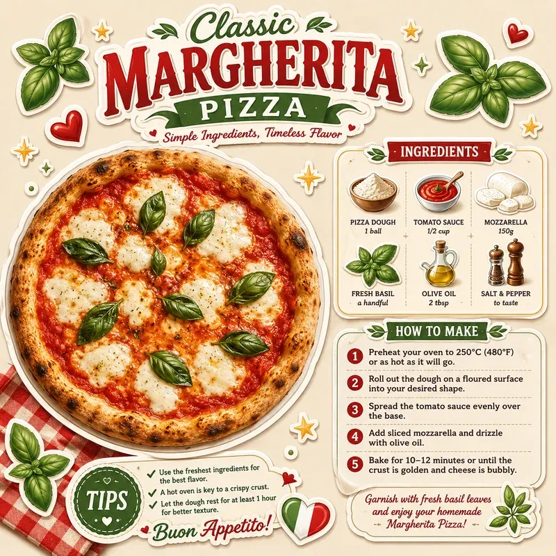 Sticker Style Food Recipe Posters
