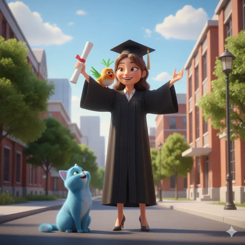 Cozy Young Girl Lifestyles In Pixarstyle