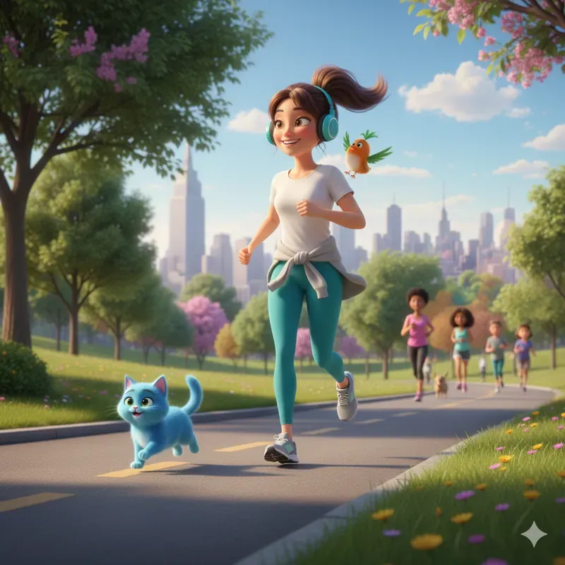 Cozy Young Girl Lifestyles In Pixarstyle