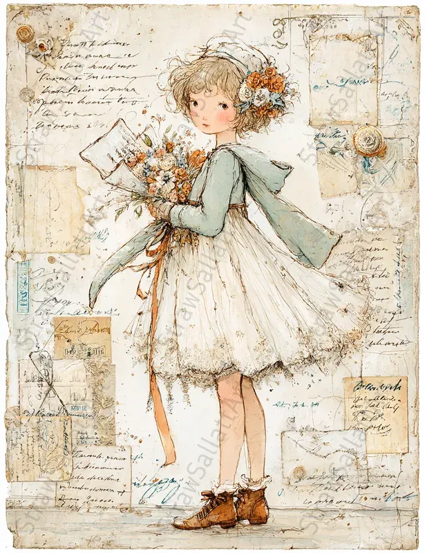 Vintage Wedding Junk Journal Artworks