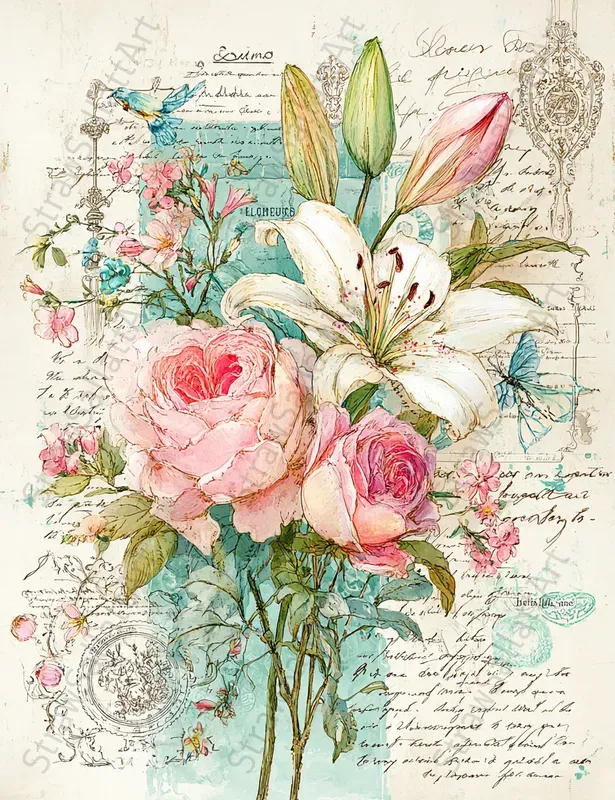 Vintage Wedding Junk Journal Artworks