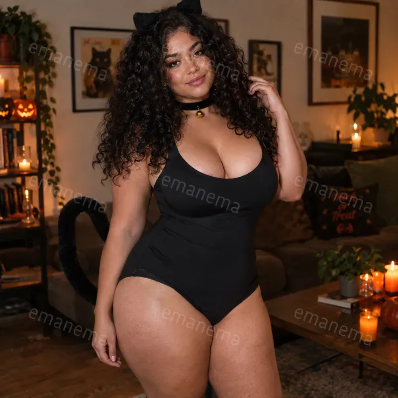 Authentic Curvy Woman Halloween Photos
