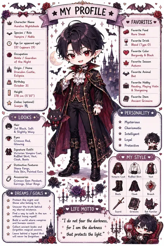 Kawaii My Profile Character Scrapbooks