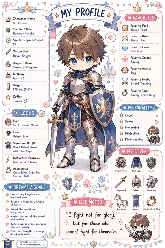 Kawaii My Profile Character Scrapbooks