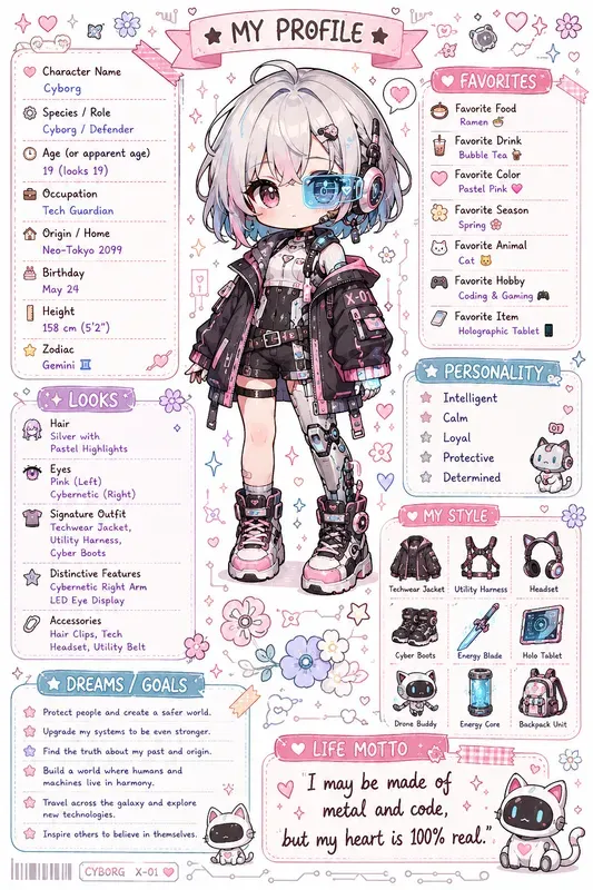 Kawaii My Profile Character Scrapbooks
