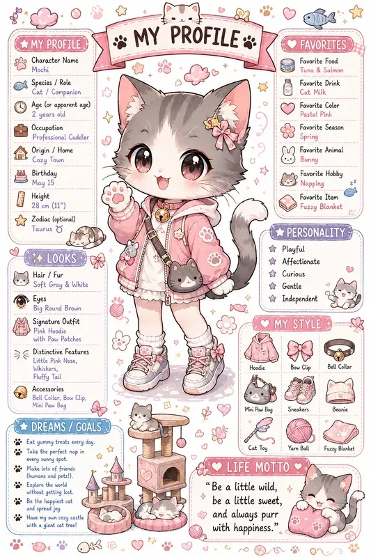 Kawaii My Profile Character Scrapbooks