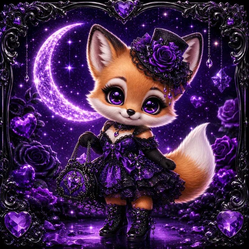 Kawaii Gothic Galaxy Animals