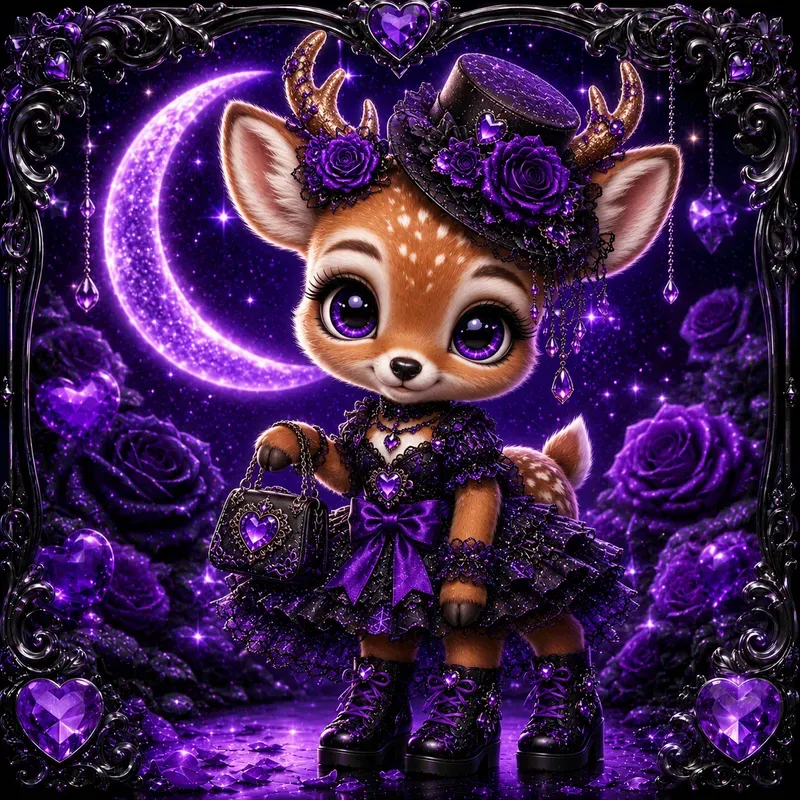 Kawaii Gothic Galaxy Animals