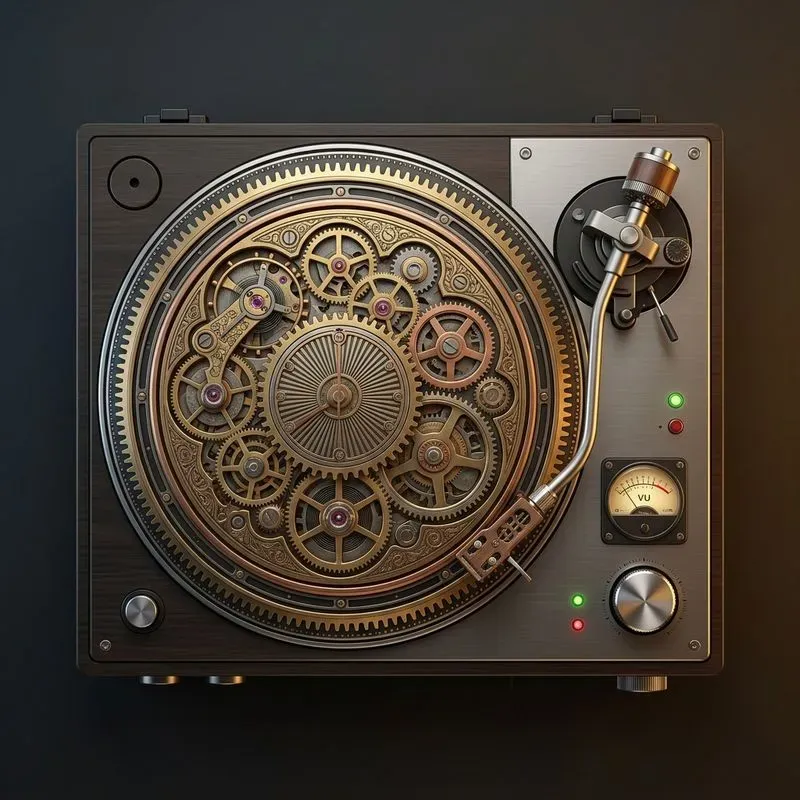 Vinyl Record Players Viewed From The Top
