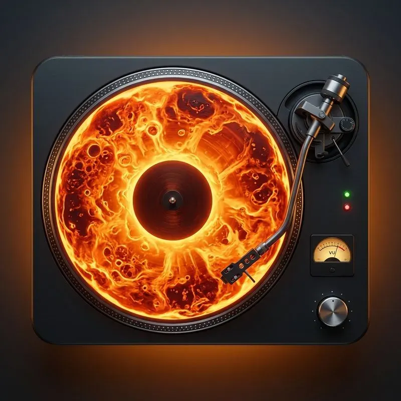 Vinyl Record Players Viewed From The Top